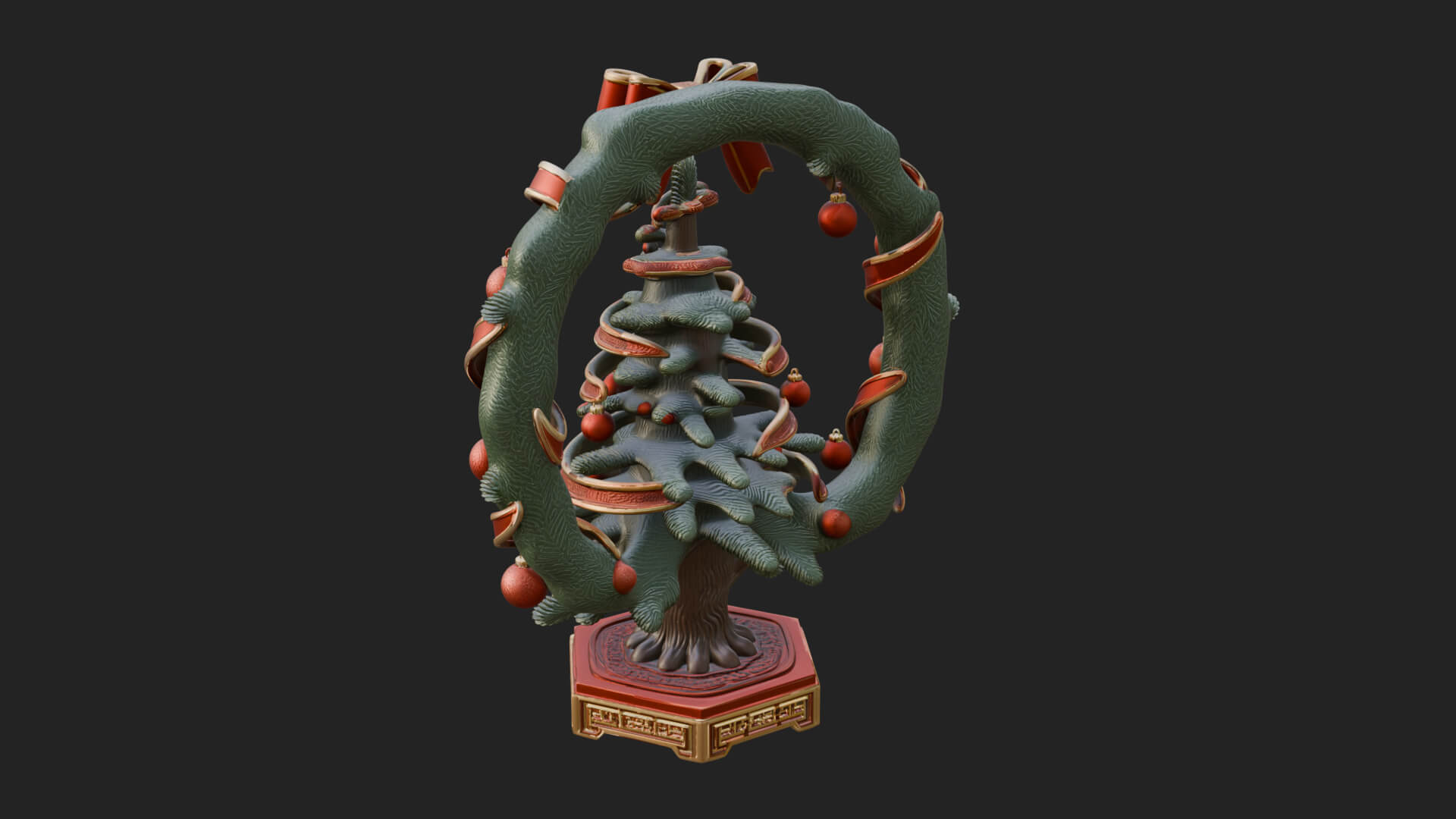 Decorated Christmas Tree Model Design 27 3D Print Model 3D Model
