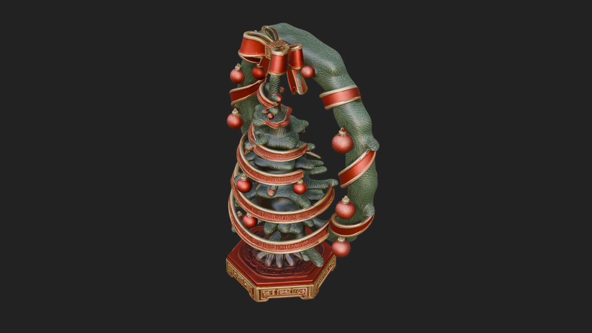 Decorated Christmas Tree Model Design 27 3D Print Model 3D Model