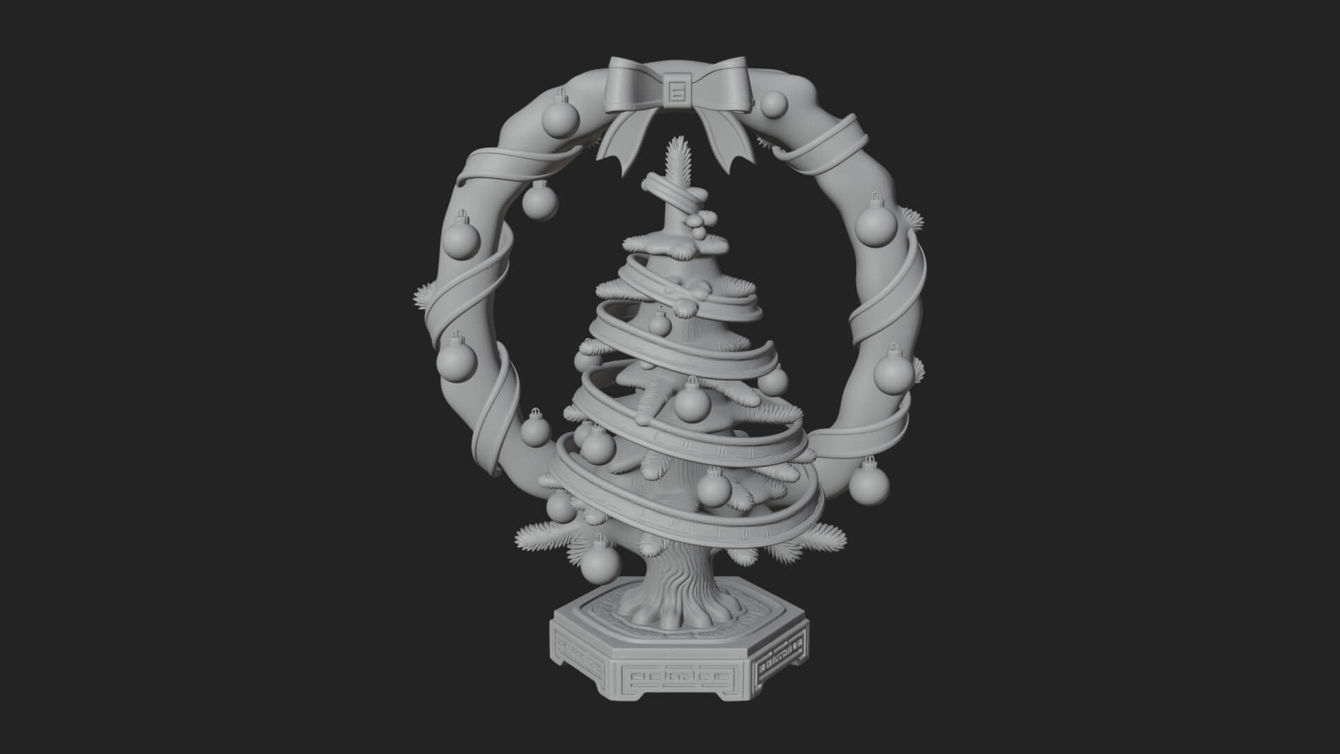Decorated Christmas Tree Model Design 27 3D Print Model 3D Model