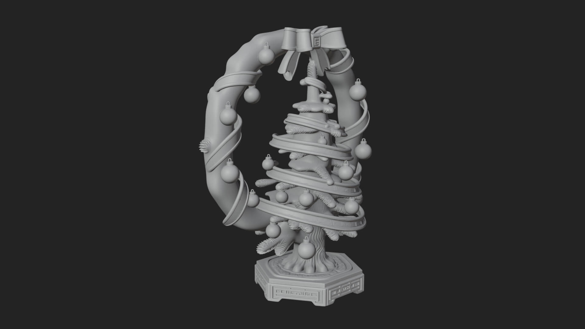 Decorated Christmas Tree Model Design 27 3D Print Model 3D Model