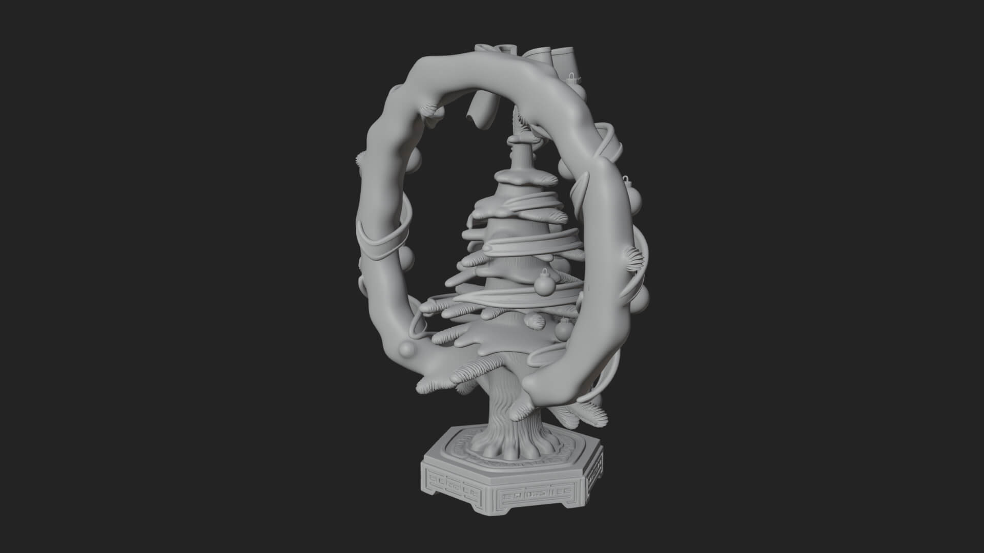 Decorated Christmas Tree Model Design 27 3D Print Model 3D Model