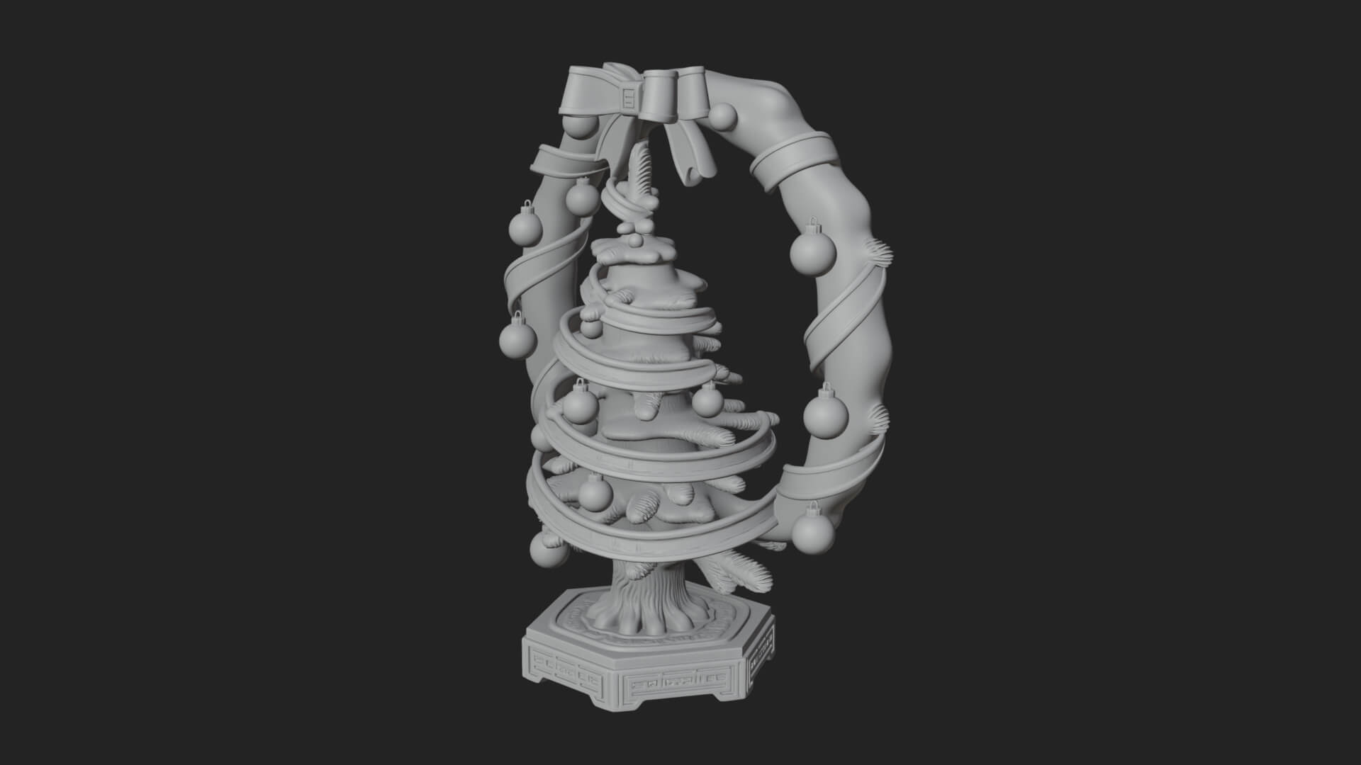 Decorated Christmas Tree Model Design 27 3D Print Model 3D Model