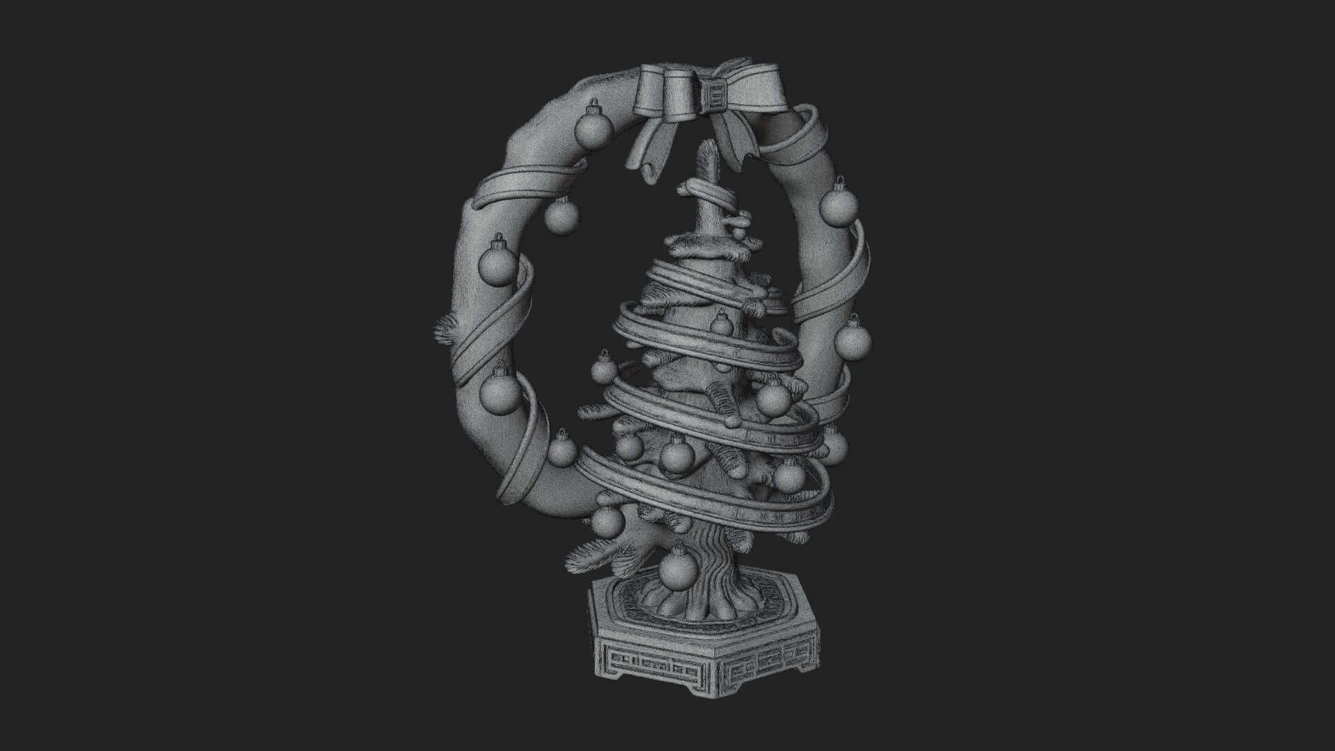 Decorated Christmas Tree Model Design 27 3D Print Model 3D Model