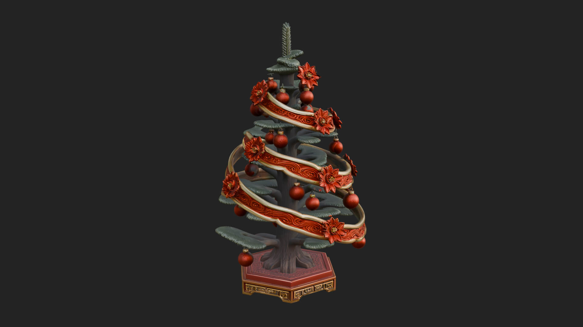 Decorated Christmas Tree Model Design 28 3D Print Model 3D Model