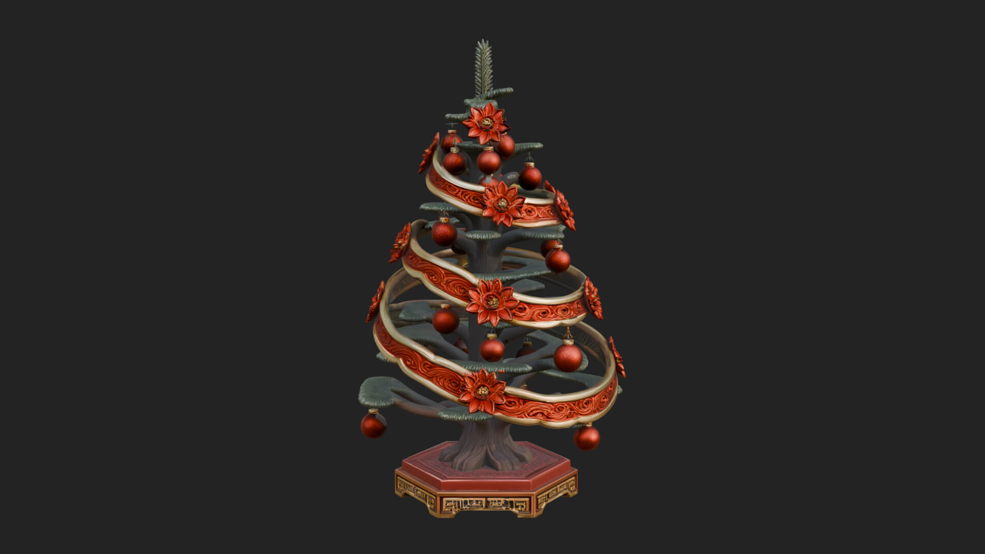 Decorated Christmas Tree Model Design 28 3D Print Model 3D Model