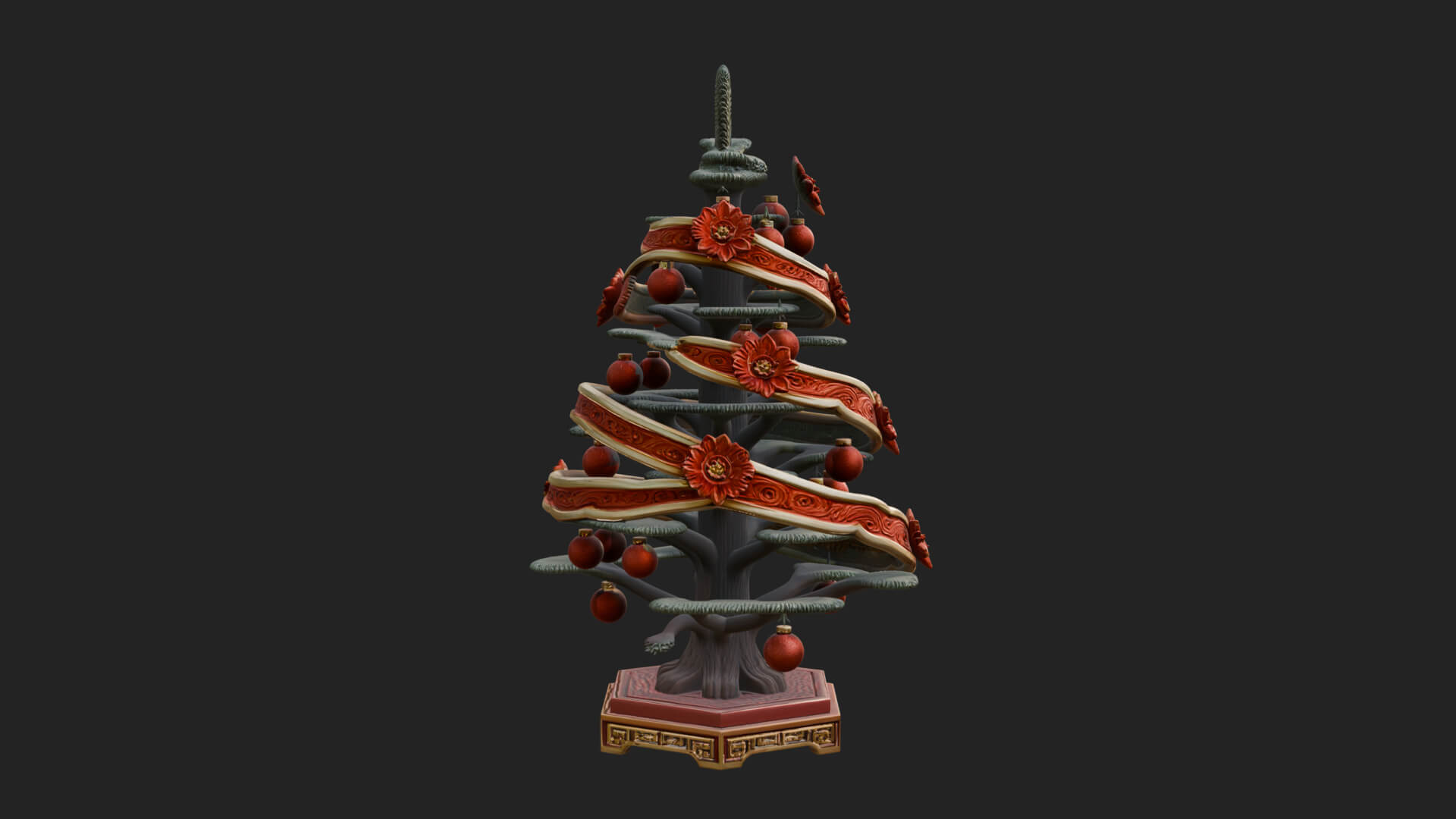 Decorated Christmas Tree Model Design 28 3D Print Model 3D Model