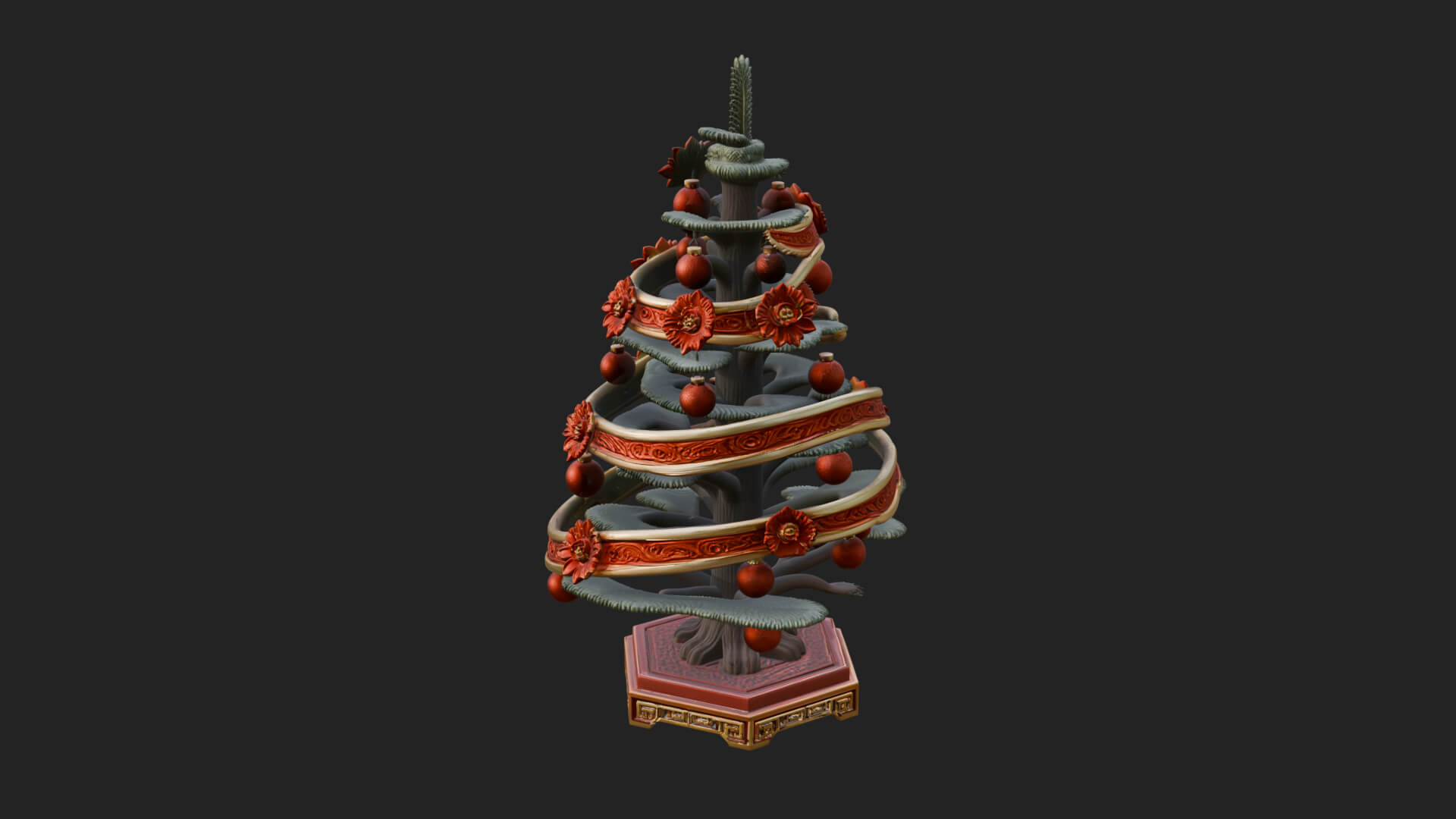 Decorated Christmas Tree Model Design 28 3D Print Model 3D Model