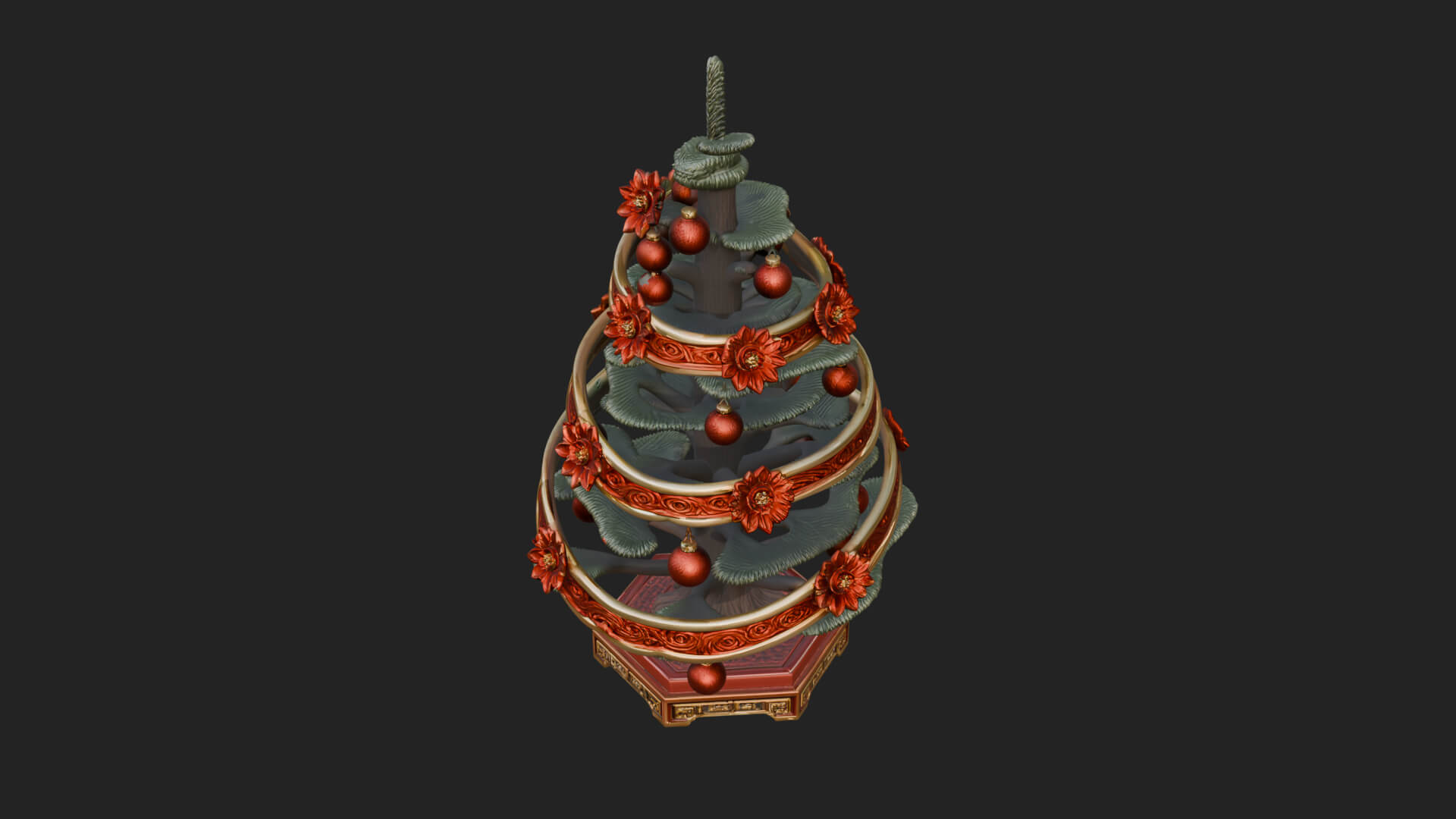 Decorated Christmas Tree Model Design 28 3D Print Model 3D Model