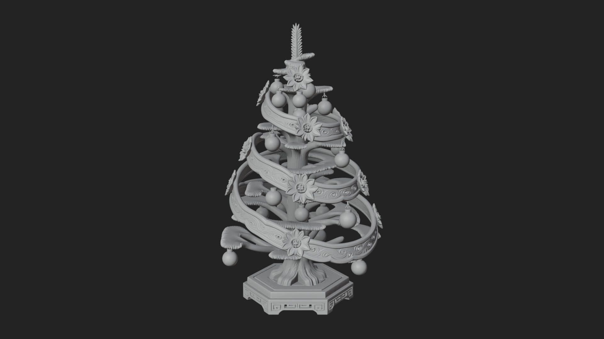 Decorated Christmas Tree Model Design 28 3D Print Model 3D Model