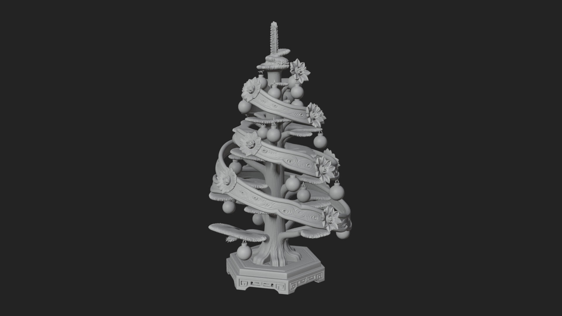 Decorated Christmas Tree Model Design 28 3D Print Model 3D Model