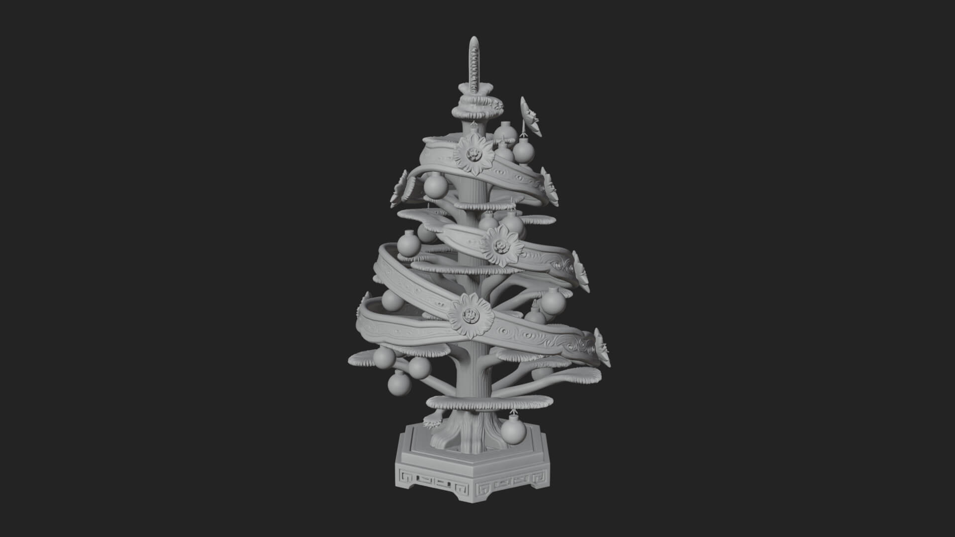 Decorated Christmas Tree Model Design 28 3D Print Model 3D Model