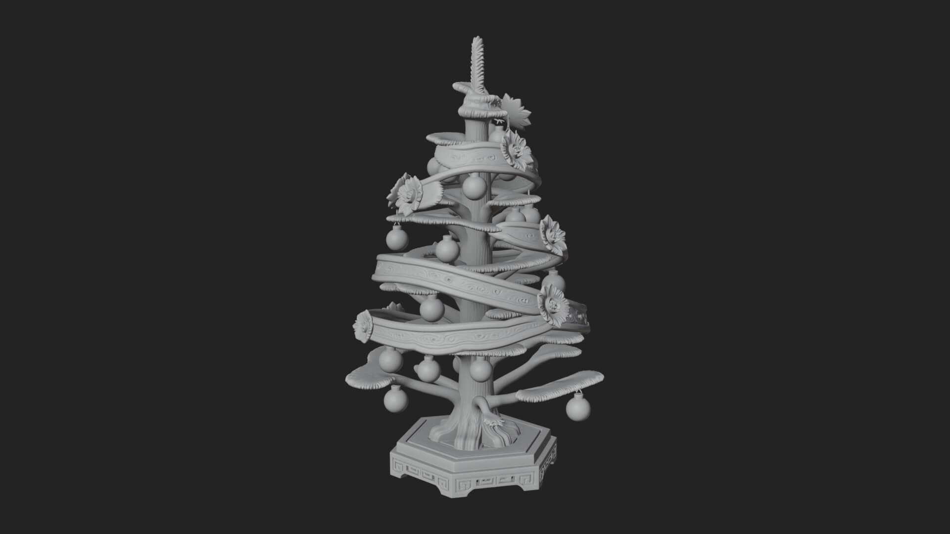 Decorated Christmas Tree Model Design 28 3D Print Model 3D Model