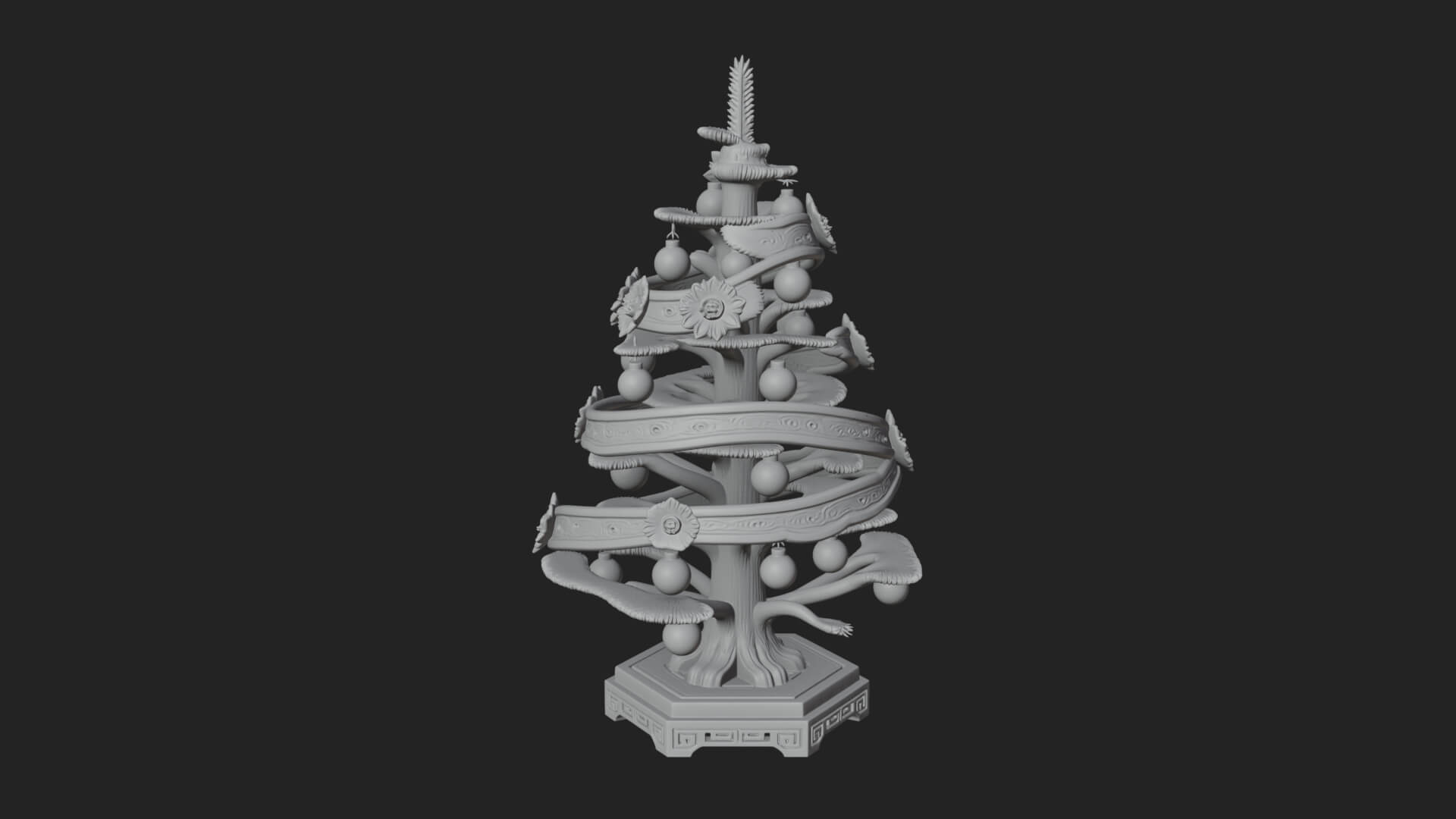 Decorated Christmas Tree Model Design 28 3D Print Model 3D Model