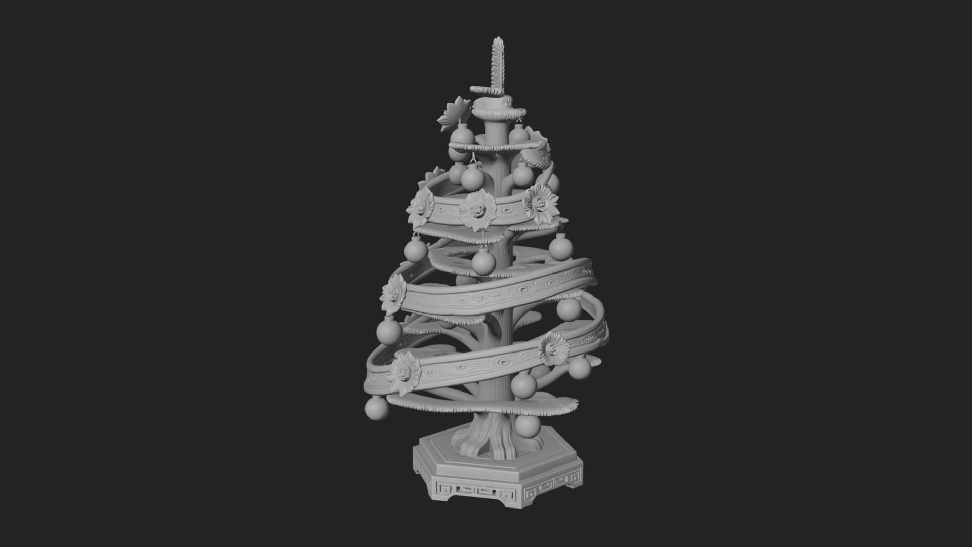 Decorated Christmas Tree Model Design 28 3D Print Model 3D Model