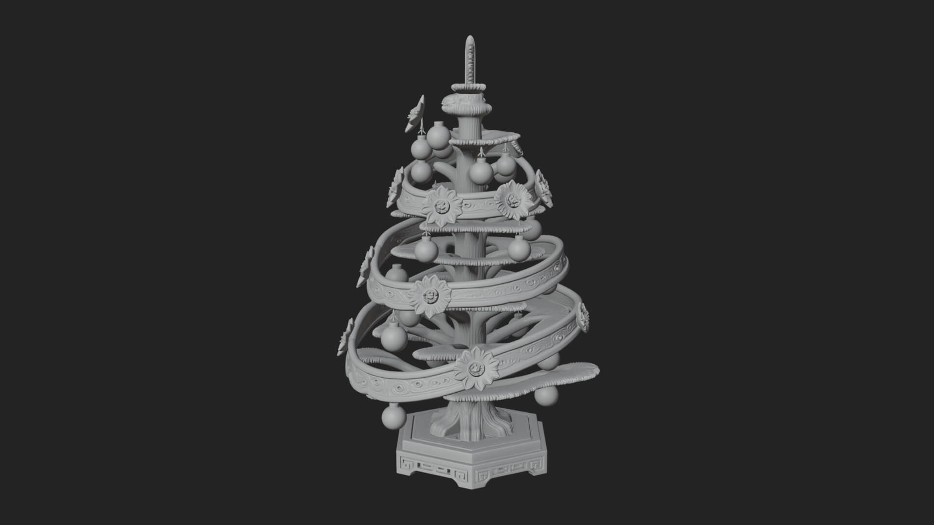 Decorated Christmas Tree Model Design 28 3D Print Model 3D Model