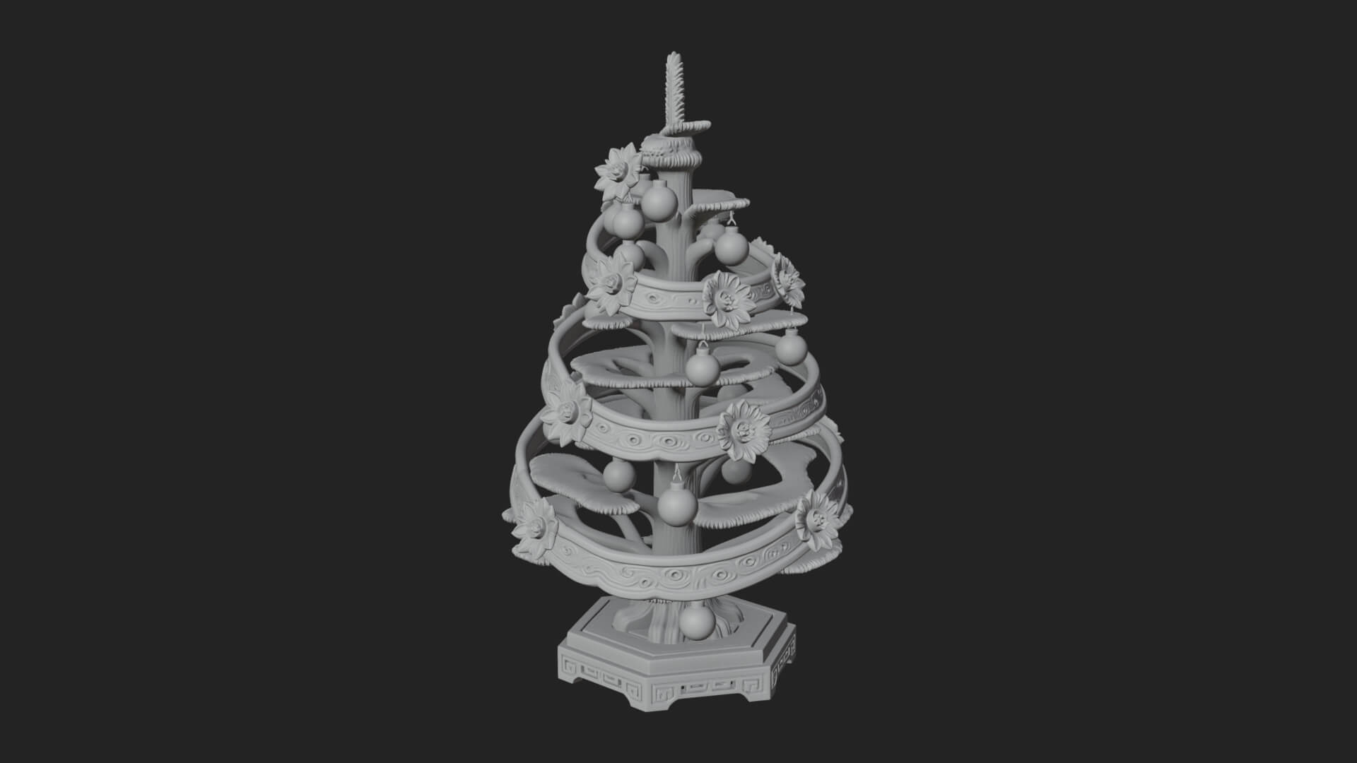 Decorated Christmas Tree Model Design 28 3D Print Model 3D Model