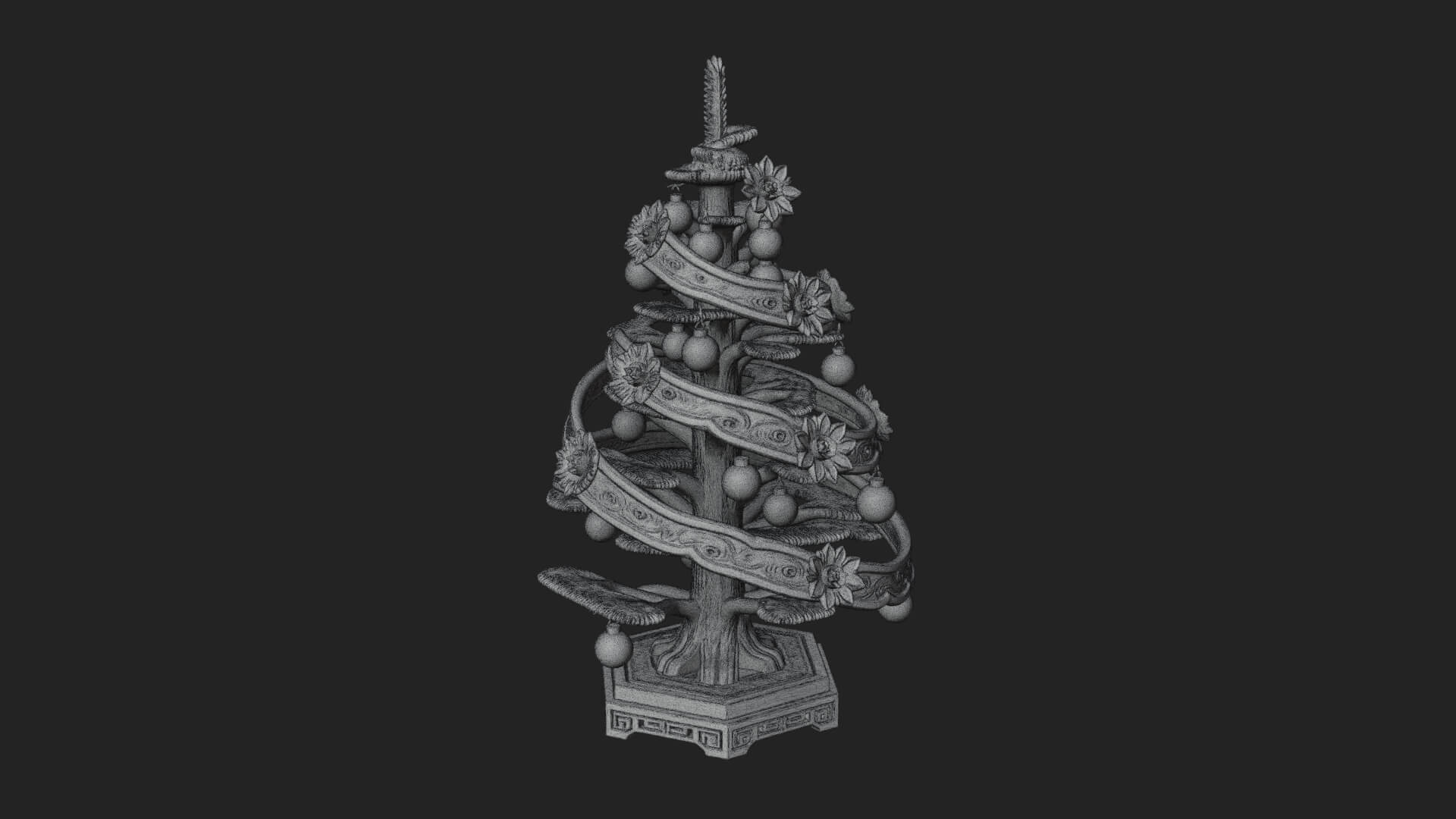 Decorated Christmas Tree Model Design 28 3D Print Model 3D Model