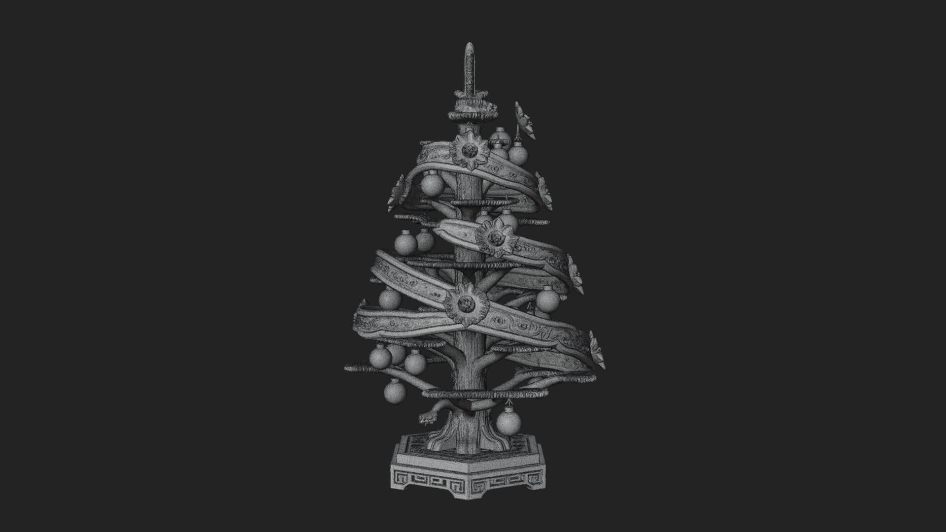 Decorated Christmas Tree Model Design 28 3D Print Model 3D Model