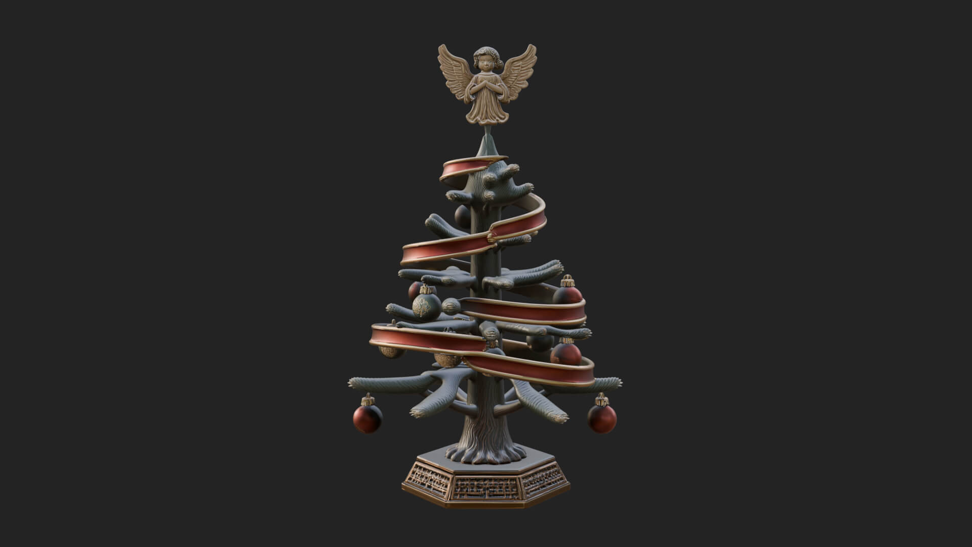 Decorated Christmas Tree Model Design 29 3D Print Model 3D Model