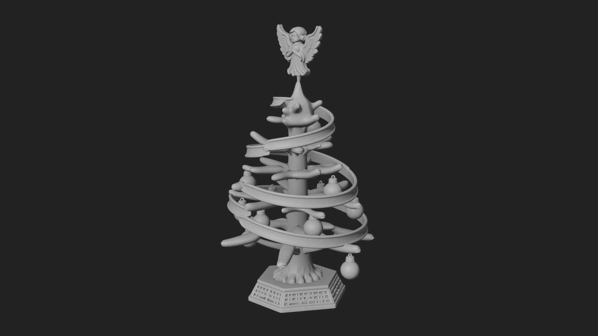 Decorated Christmas Tree Model Design 29 3D Print Model 3D Model