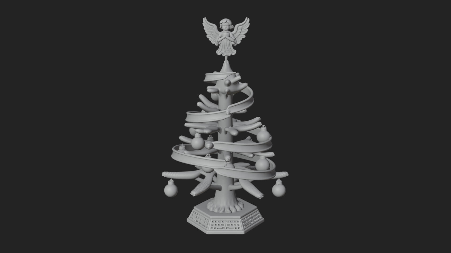 Decorated Christmas Tree Model Design 29 3D Print Model 3D Model