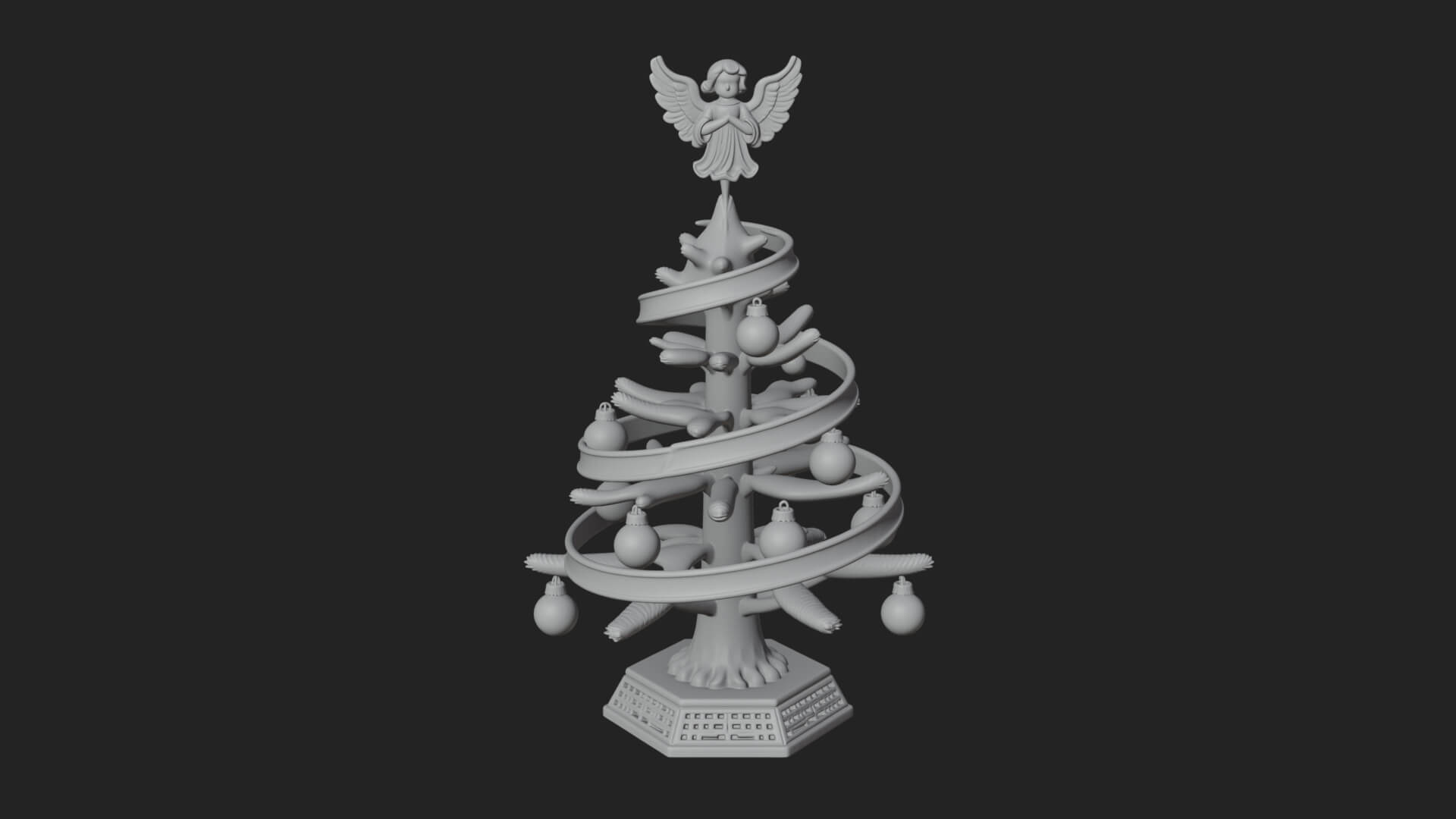Decorated Christmas Tree Model Design 29 3D Print Model 3D Model
