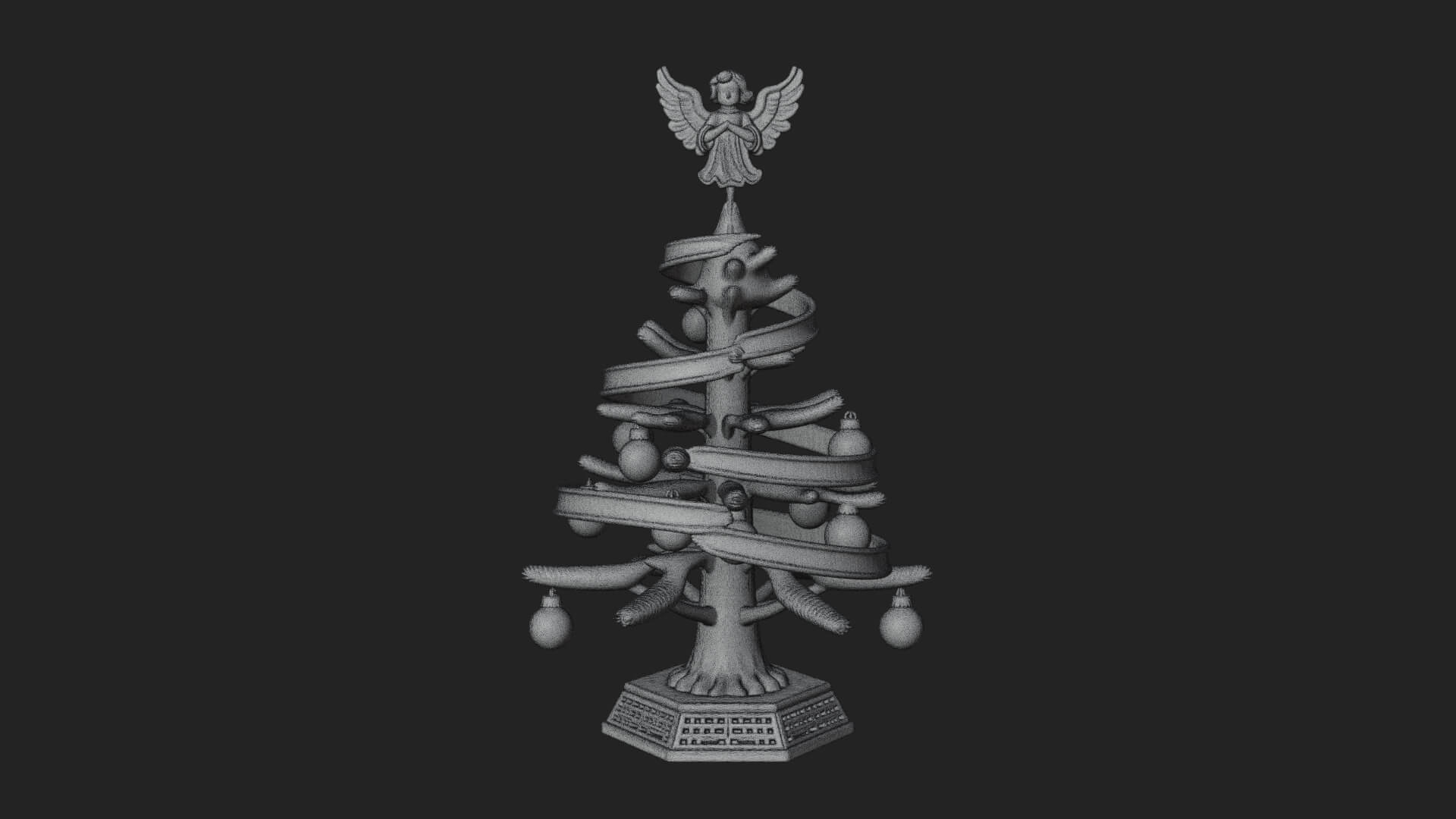Decorated Christmas Tree Model Design 29 3D Print Model 3D Model