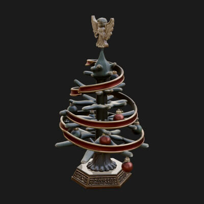 Decorated Christmas Tree Model Design 29 3D Print Model