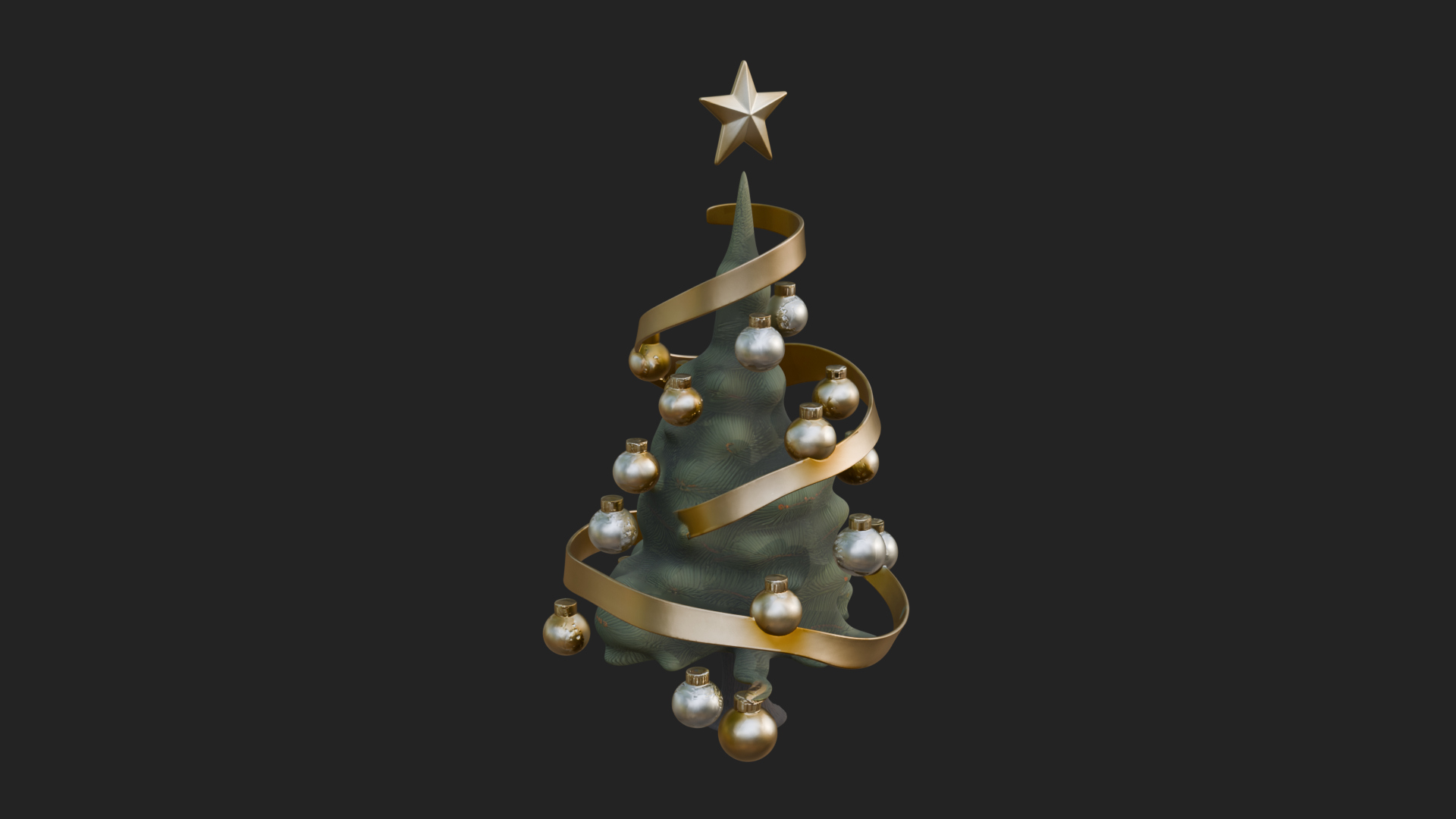 Decorated Christmas Tree Model Design 3 3D Print Model 3D Model