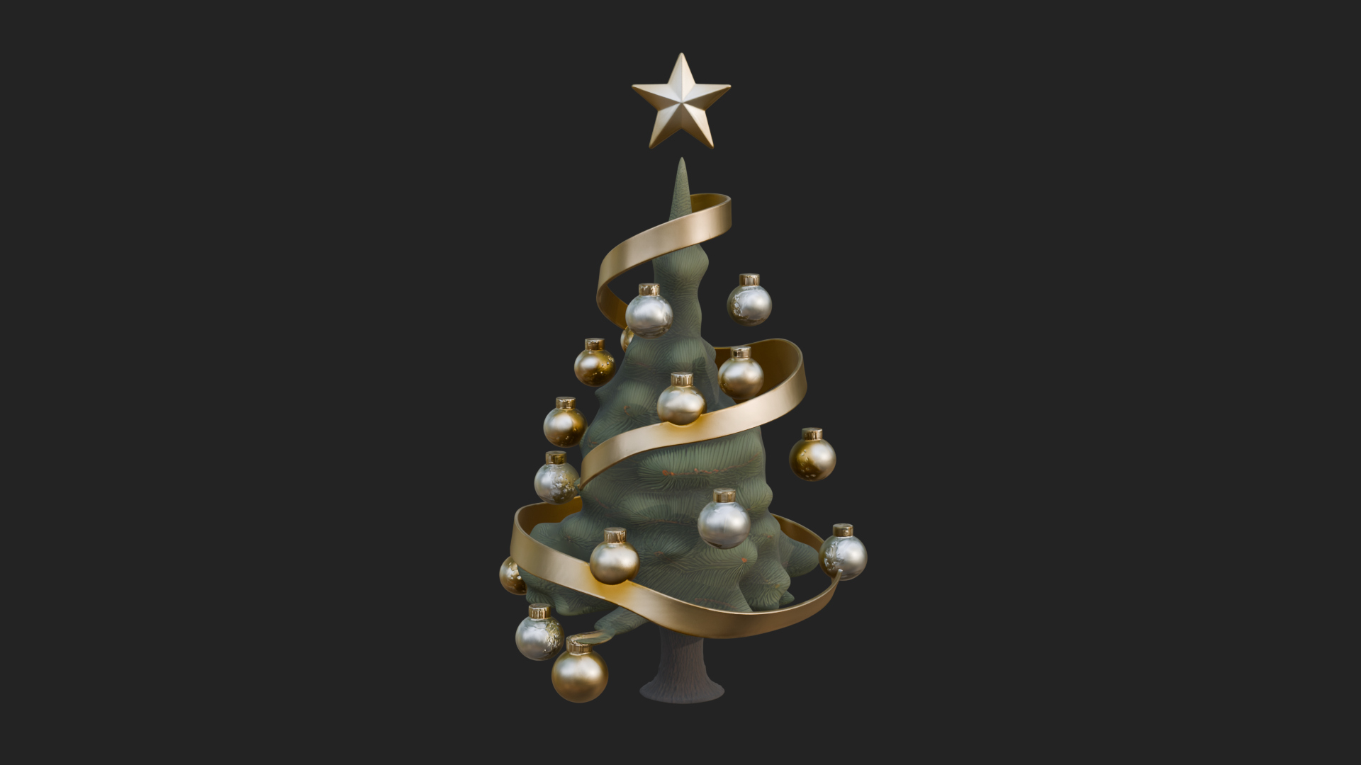 Decorated Christmas Tree Model Design 3 3D Print Model 3D Model