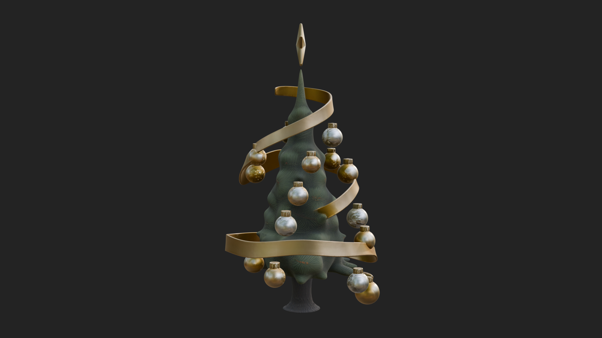 Decorated Christmas Tree Model Design 3 3D Print Model 3D Model