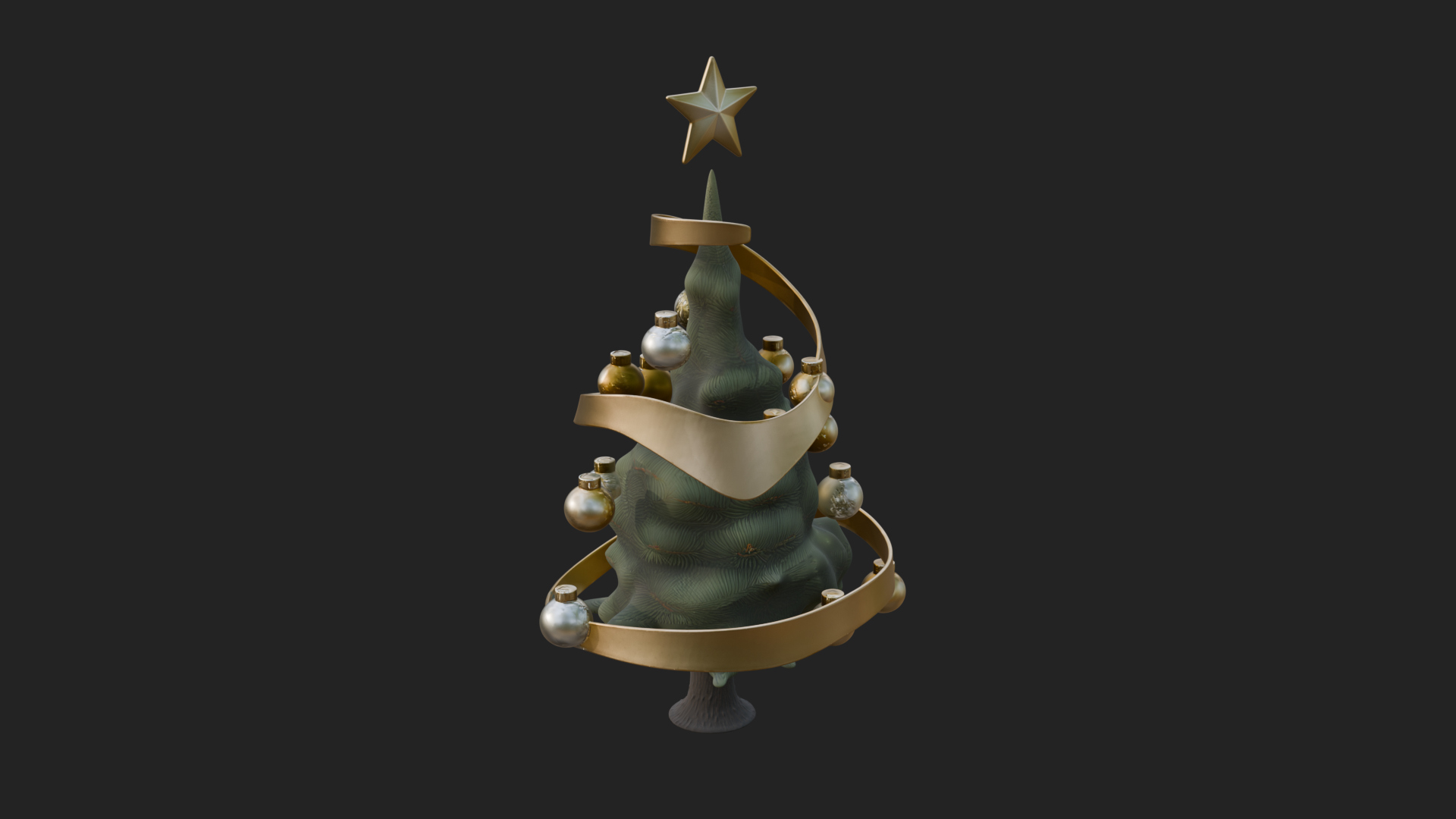 Decorated Christmas Tree Model Design 3 3D Print Model 3D Model