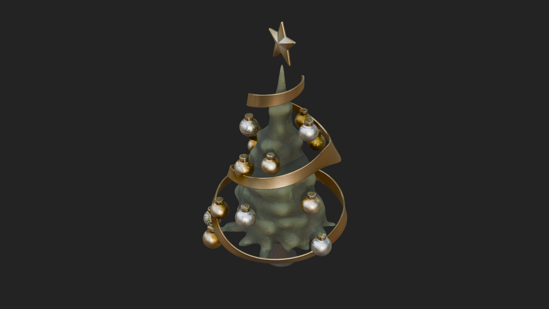 Decorated Christmas Tree Model Design 3 3D Print Model 3D Model