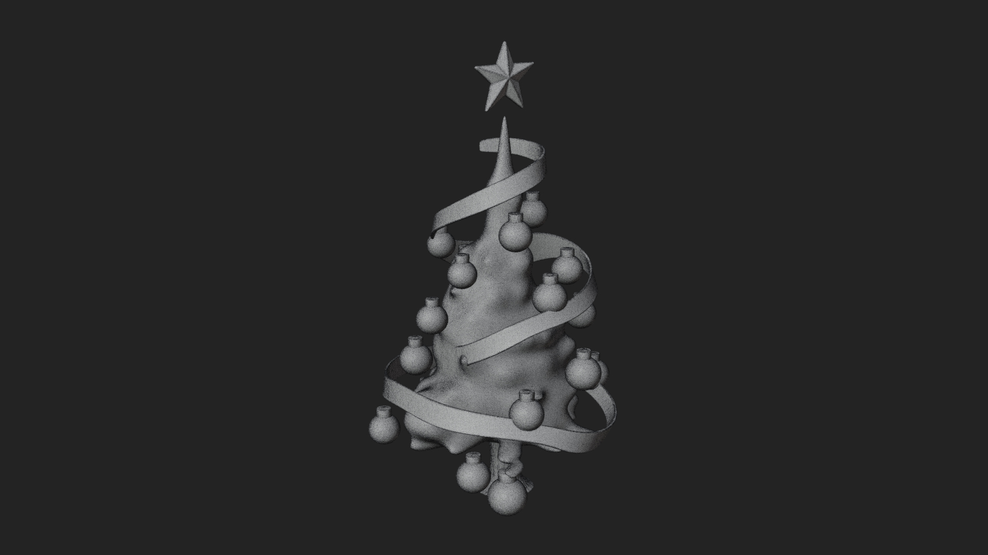 Decorated Christmas Tree Model Design 3 3D Print Model 3D Model