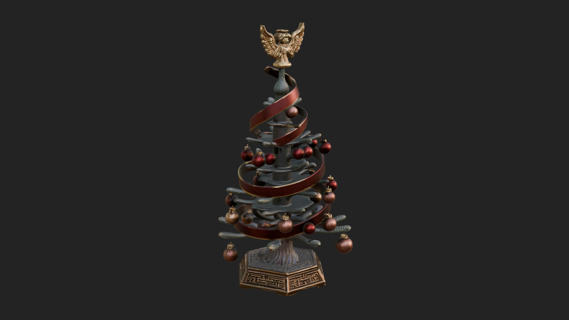 Decorated Christmas Tree Model Design 30 3D Print Model 3D Model