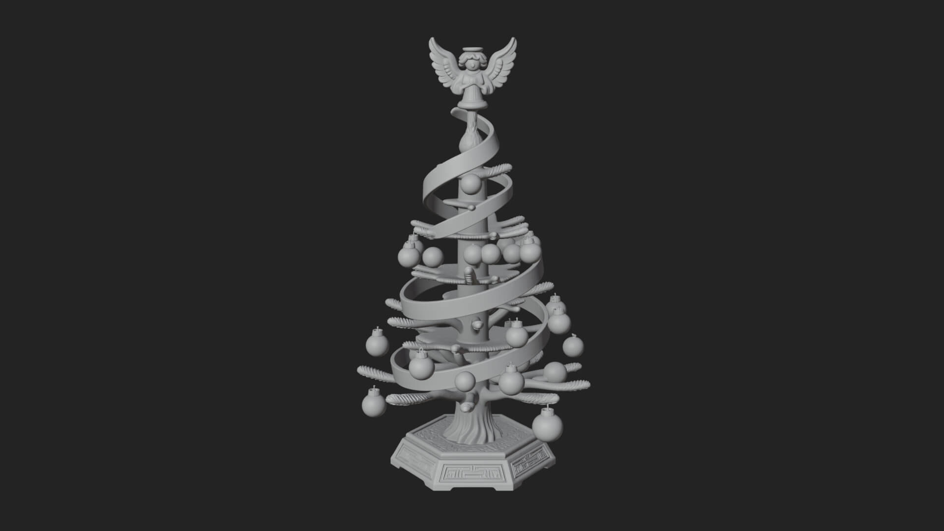 Decorated Christmas Tree Model Design 30 3D Print Model 3D Model