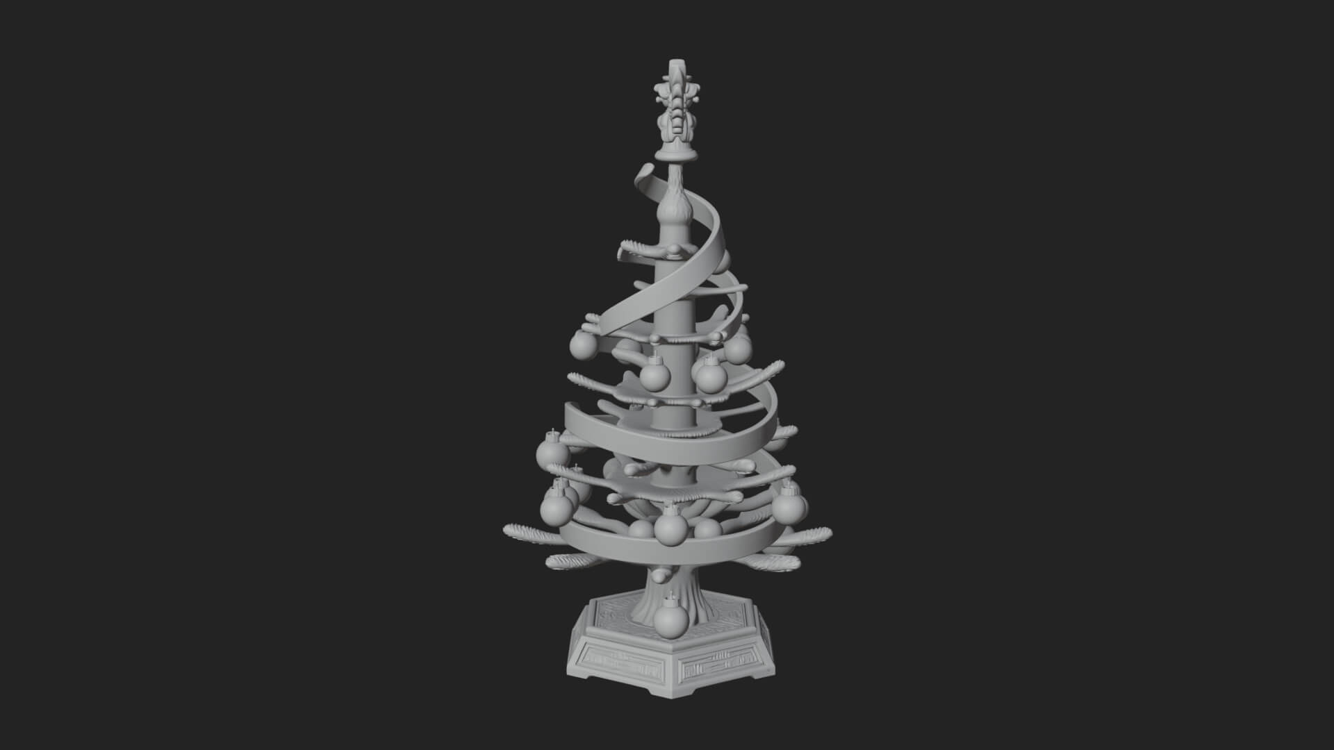 Decorated Christmas Tree Model Design 30 3D Print Model 3D Model