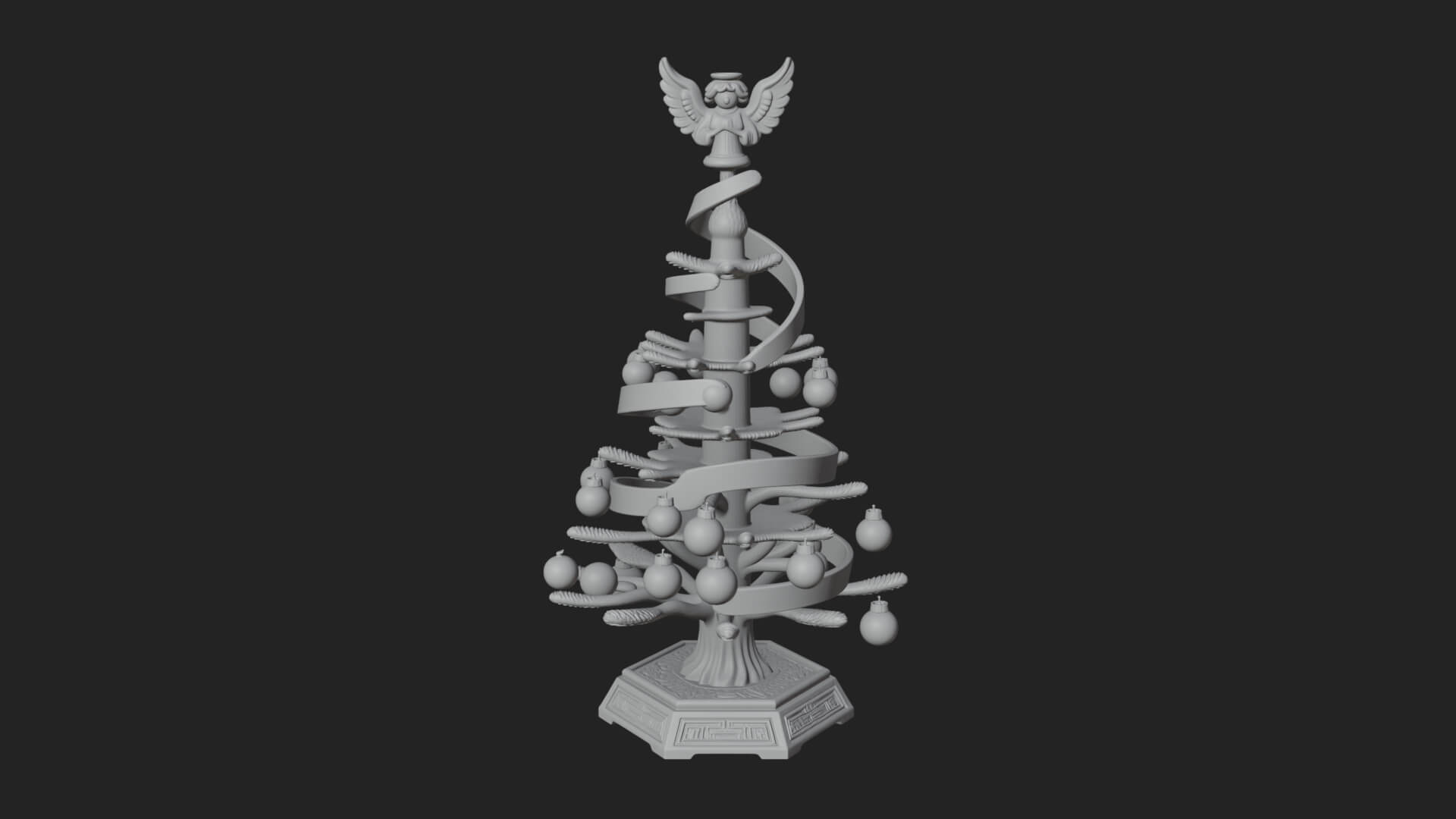 Decorated Christmas Tree Model Design 30 3D Print Model 3D Model