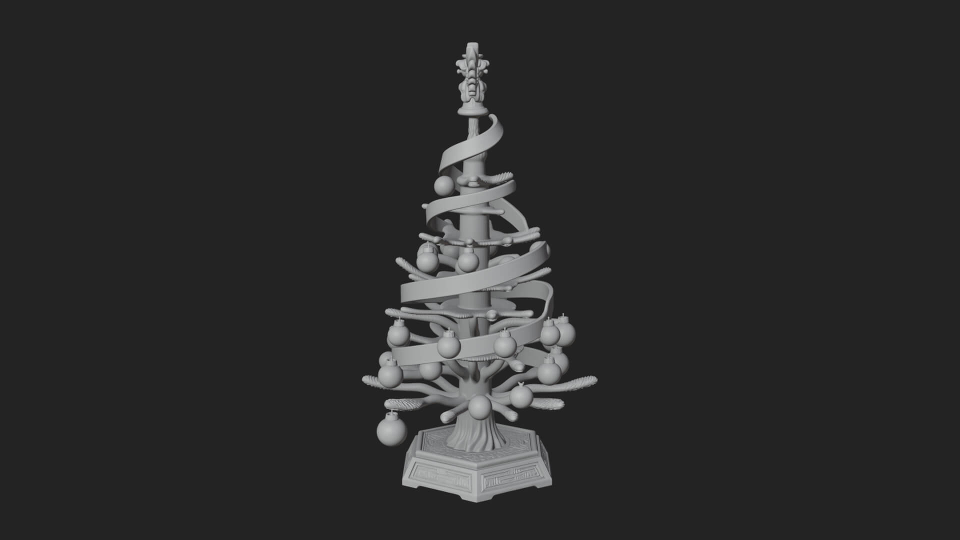 Decorated Christmas Tree Model Design 30 3D Print Model 3D Model