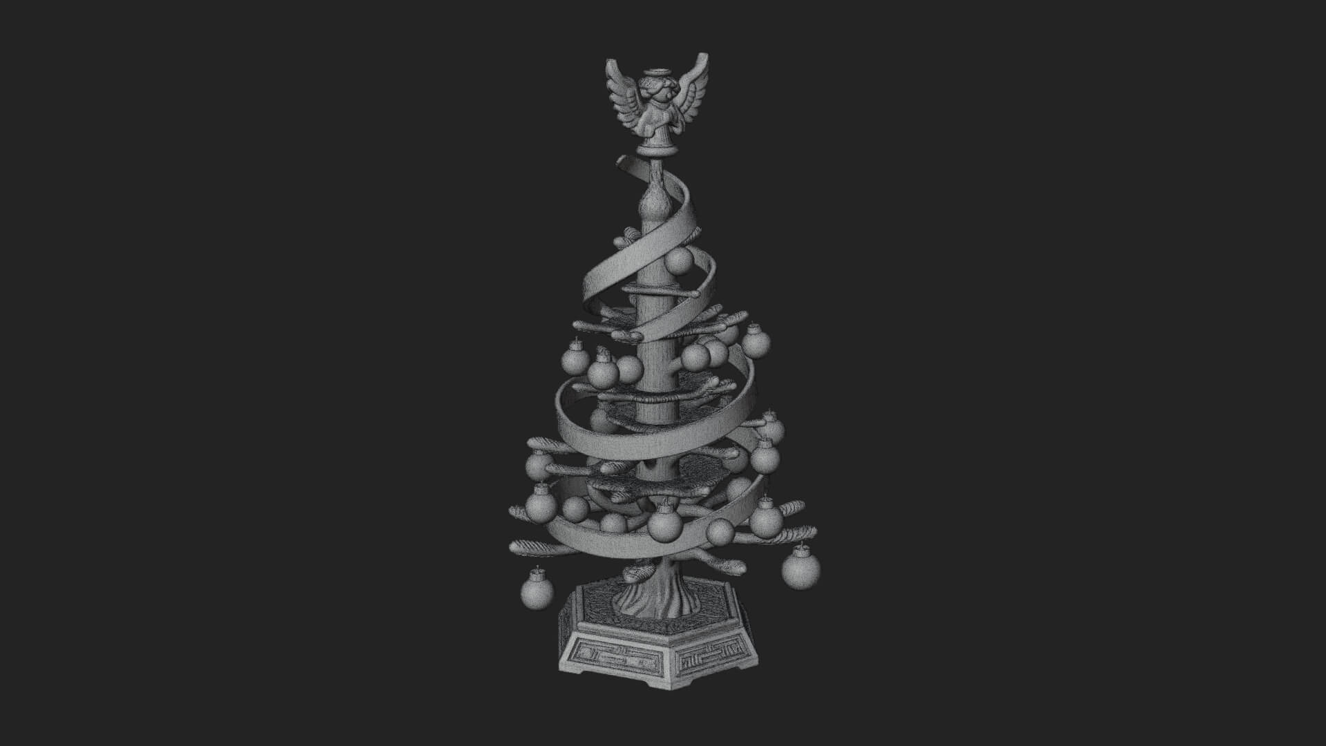 Decorated Christmas Tree Model Design 30 3D Print Model 3D Model