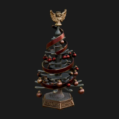 Decorated Christmas Tree Model Design 30 3D Print Model