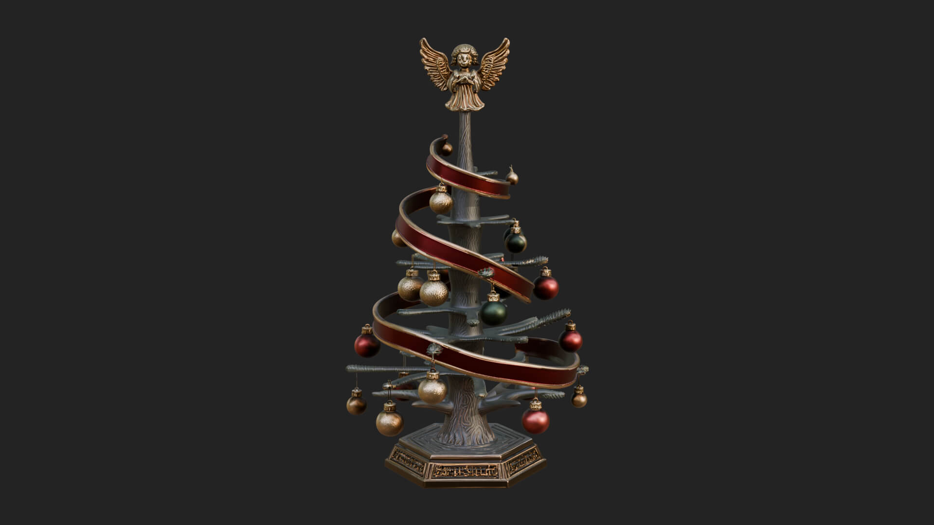 Decorated Christmas Tree Model Design 31 3D Print Model 3D Model