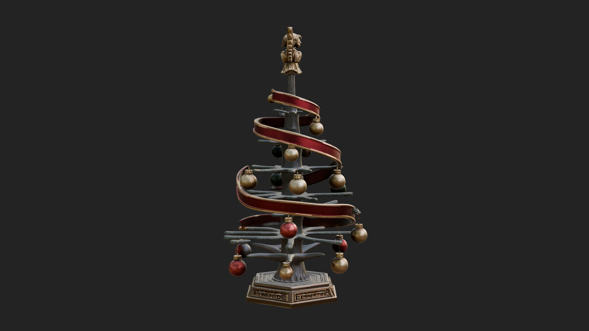 Decorated Christmas Tree Model Design 31 3D Print Model 3D Model