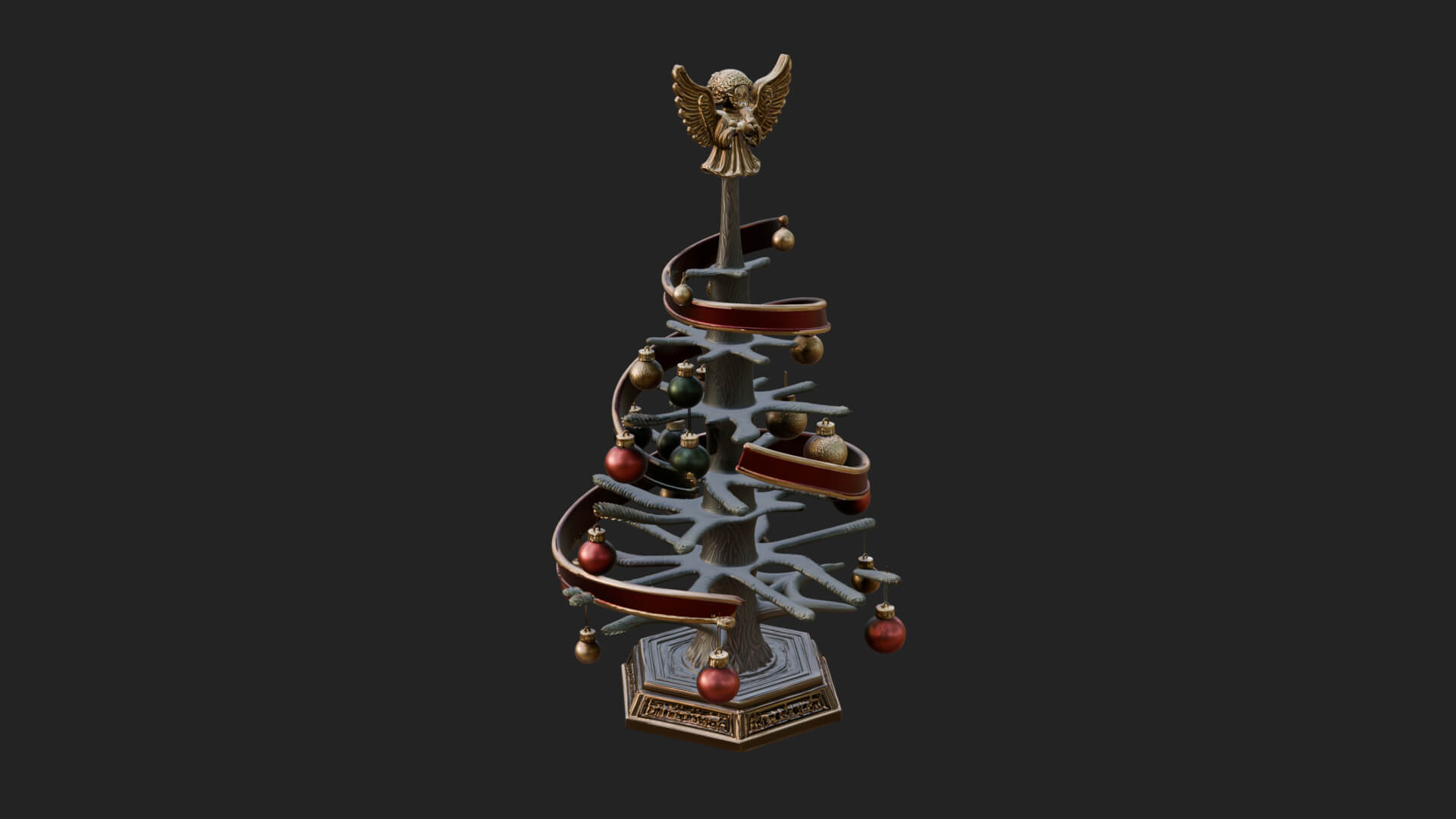 Decorated Christmas Tree Model Design 31 3D Print Model 3D Model