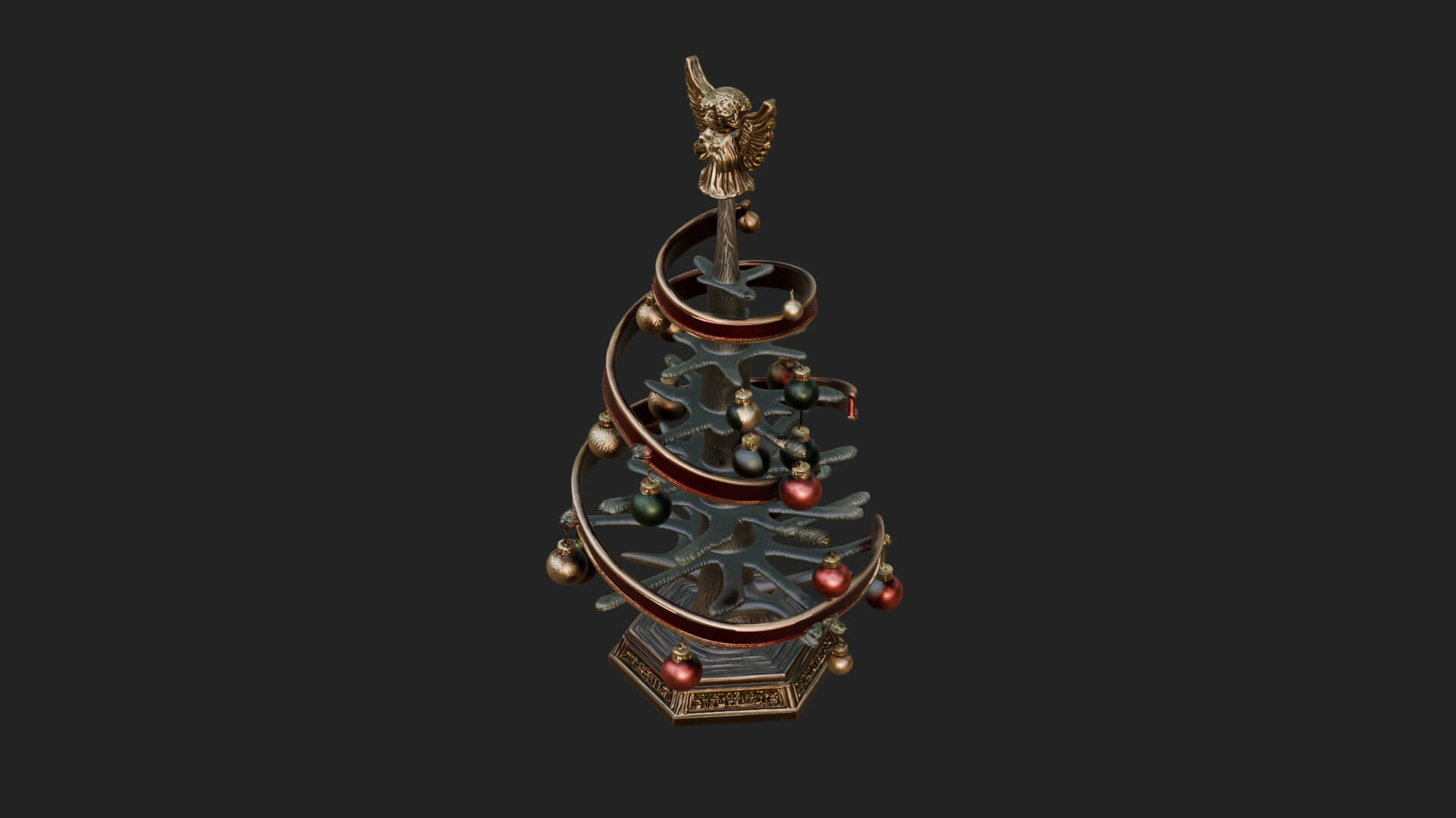 Decorated Christmas Tree Model Design 31 3D Print Model 3D Model