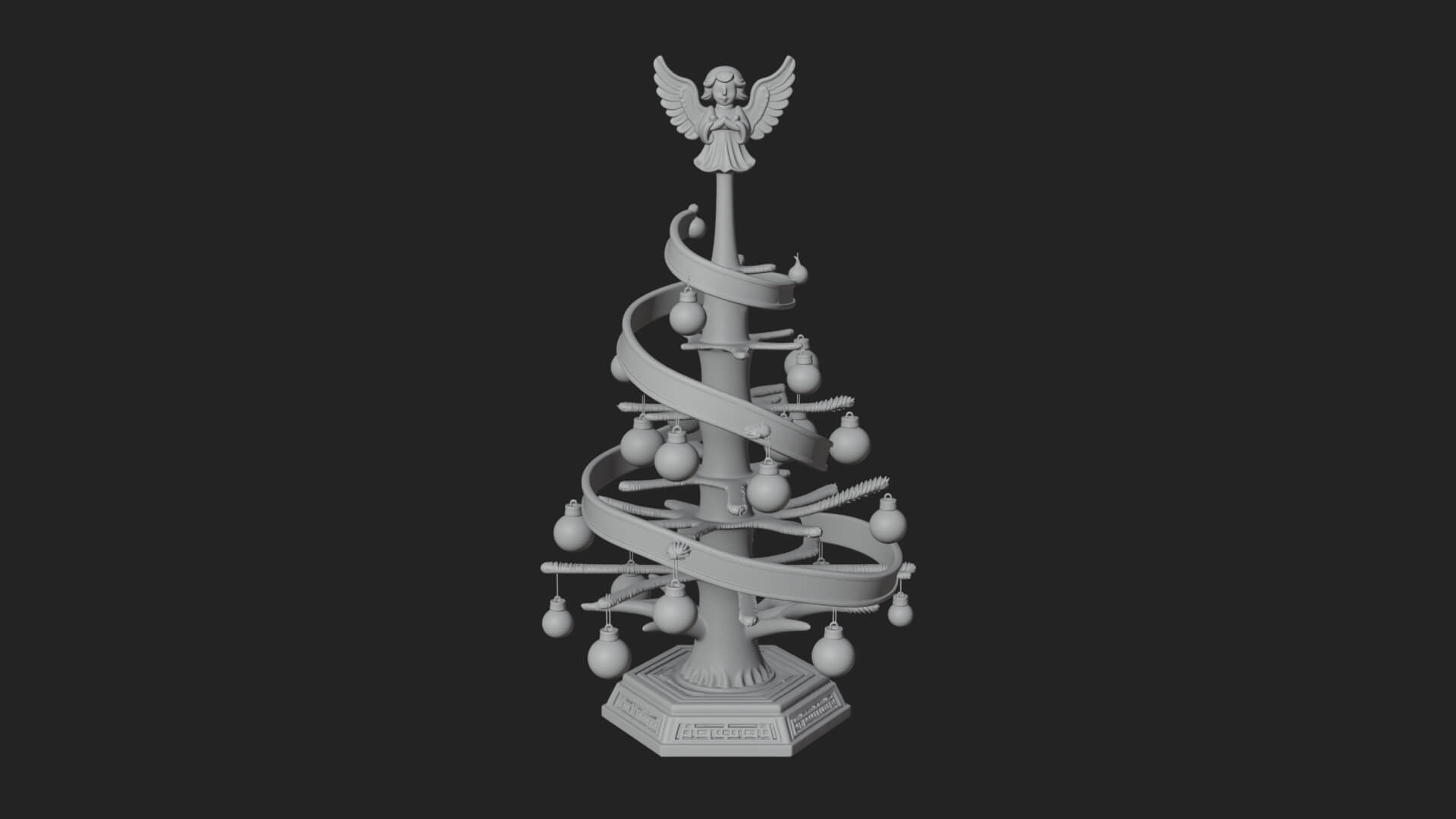 Decorated Christmas Tree Model Design 31 3D Print Model 3D Model