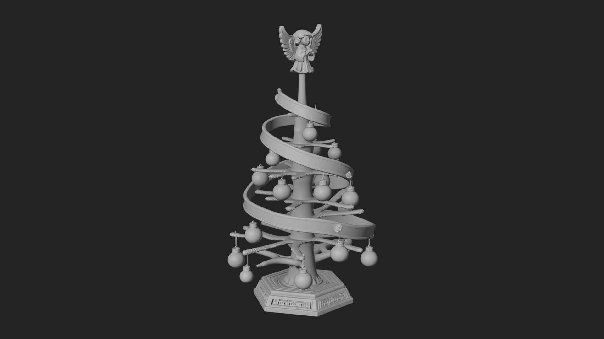 Decorated Christmas Tree Model Design 31 3D Print Model 3D Model