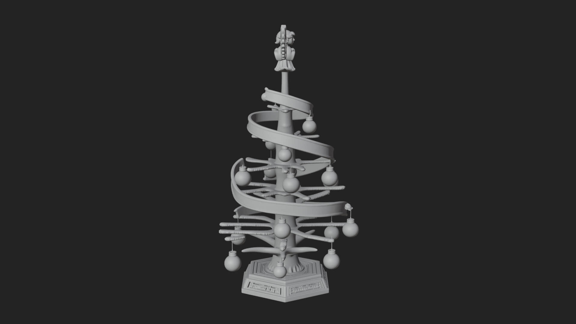Decorated Christmas Tree Model Design 31 3D Print Model 3D Model