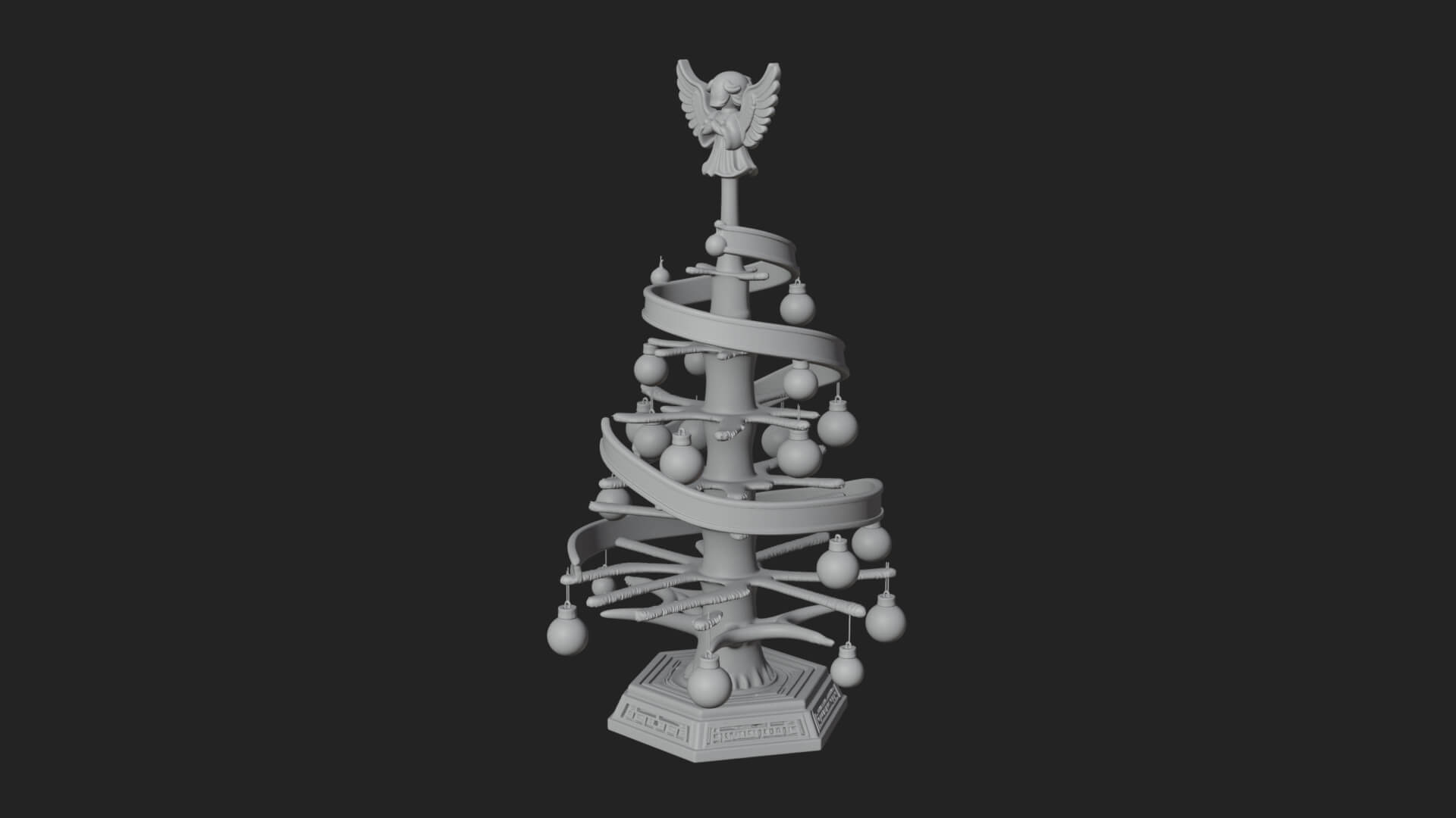 Decorated Christmas Tree Model Design 31 3D Print Model 3D Model