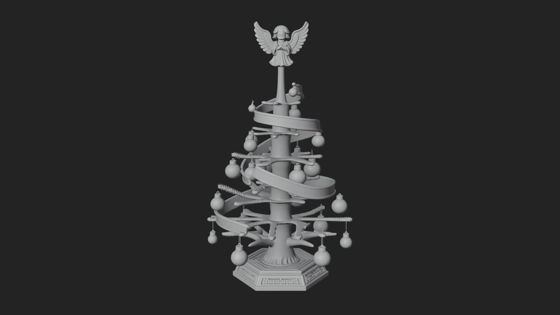 Decorated Christmas Tree Model Design 31 3D Print Model 3D Model